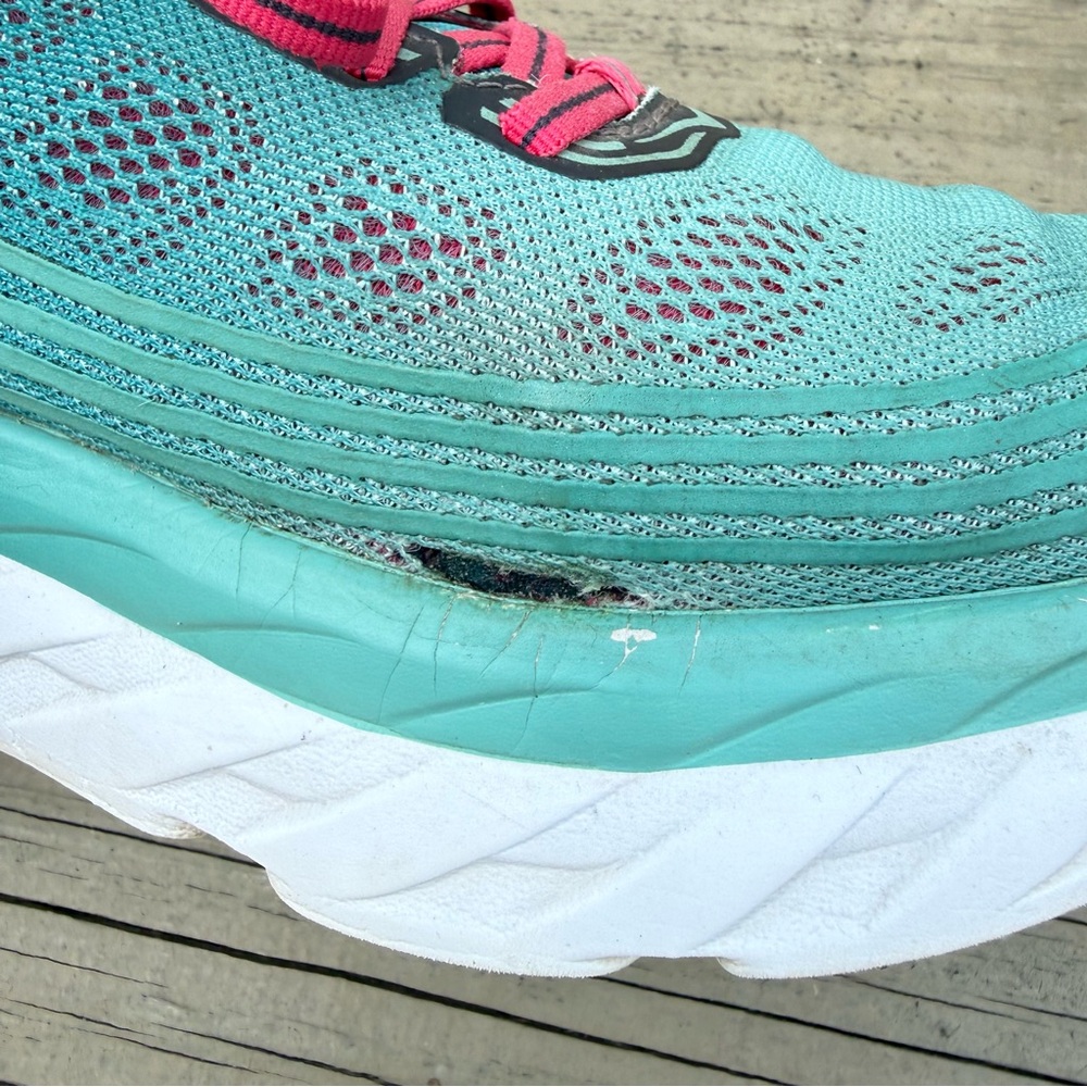 Hoka One One Bondi 6 running shoes in Canton green blue teal slate size 8.5 - Picture 12 of 16